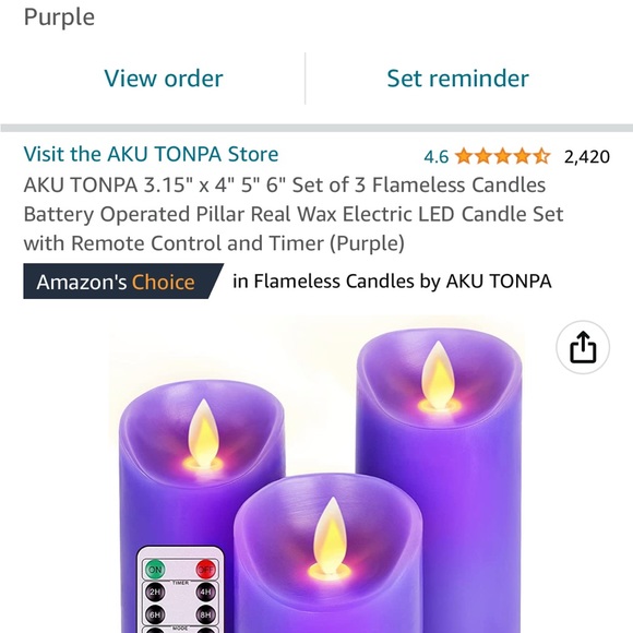 LED battery operated candles in sets of three 6 (6 sets of each color) - Picture 2 of 2